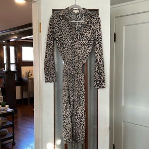 Leopard print button down dress